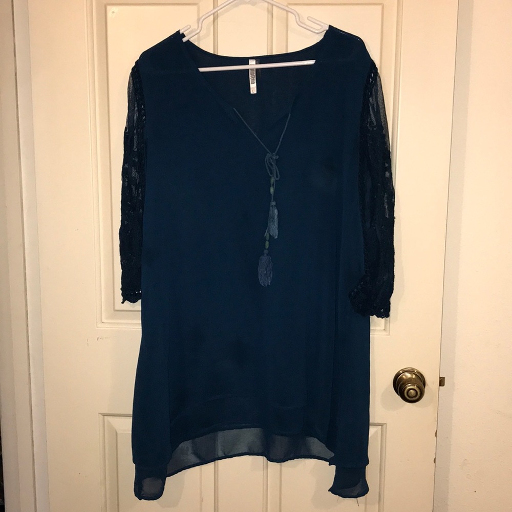 Blue tunic dress